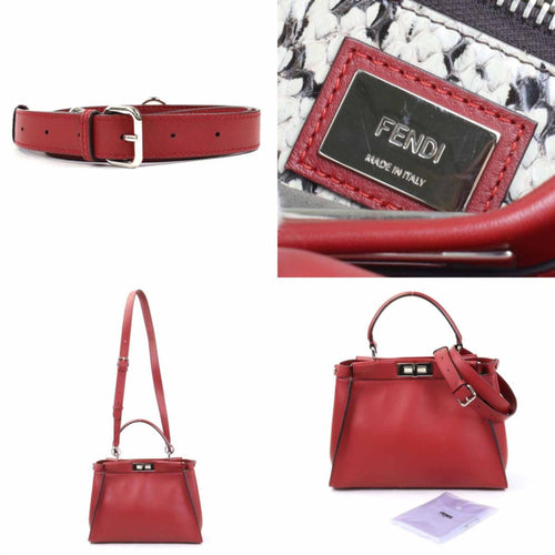 Fendi Peekaboo Red Leather Handbag (Pre-Owned)