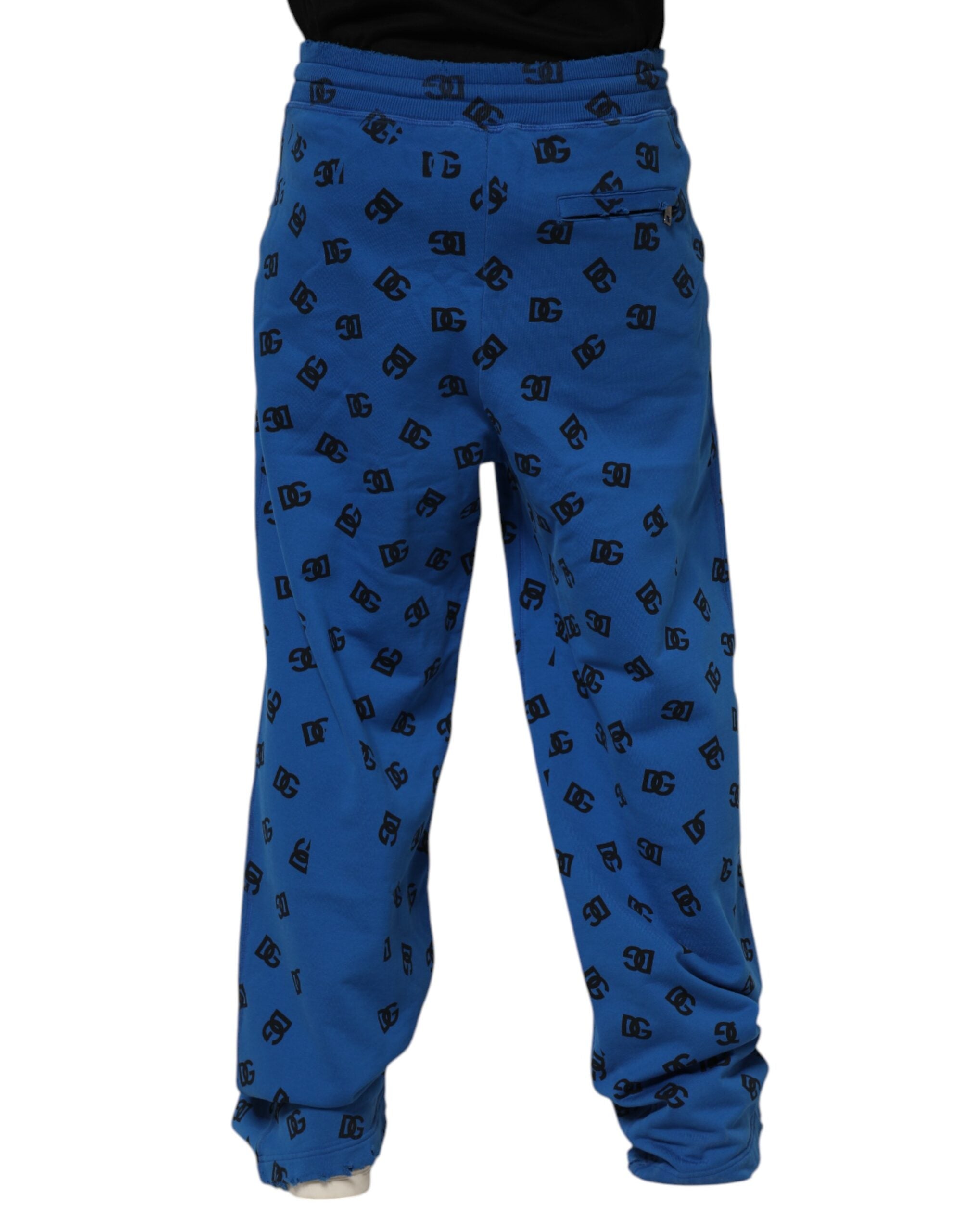Dolce & Gabbana Blue Logo Print Jogger Men SweatMen's Men's Pants (Pre-Owned)