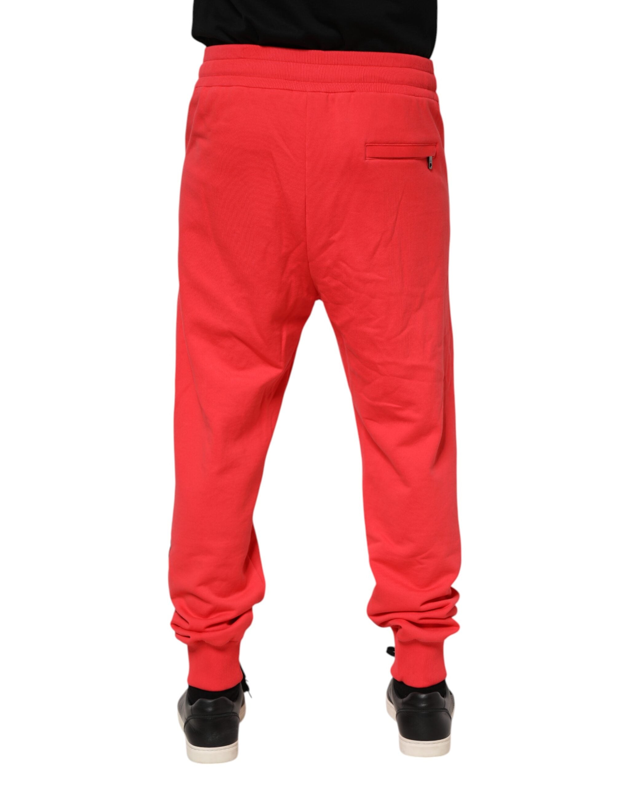 Dolce & Gabbana Red Cotton Men Jogger SweatMen's Men's Pants