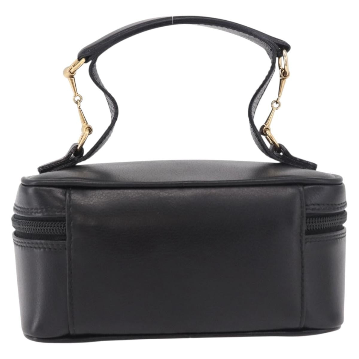 Gucci Horsebit Vanity Leather Black Leather Toiletry Case Accessory (Pre-Owned)