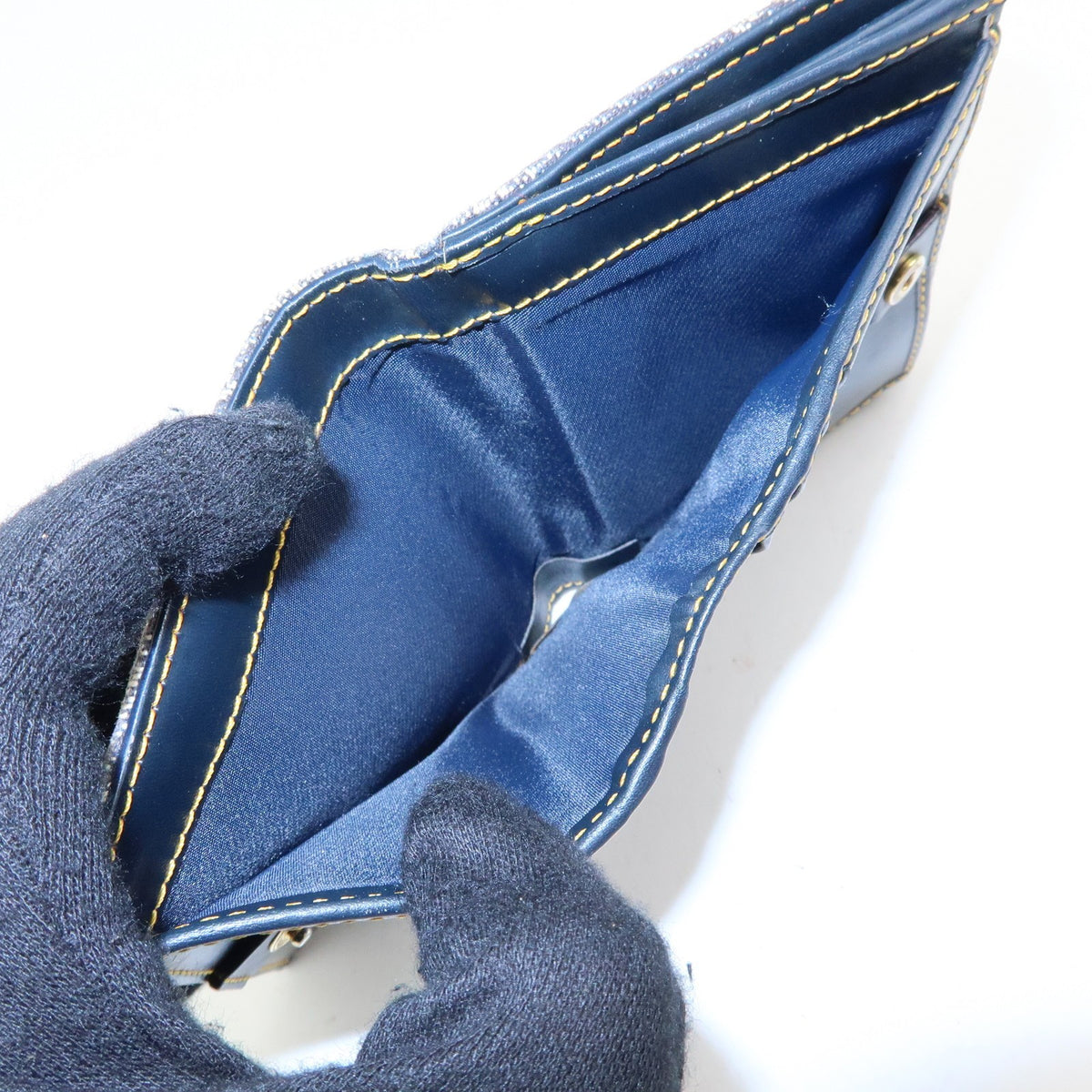 Christian Dior Saddle Lotus Oblique Canvas Navy Canvas Wallets Accessory (Pre-Owned)