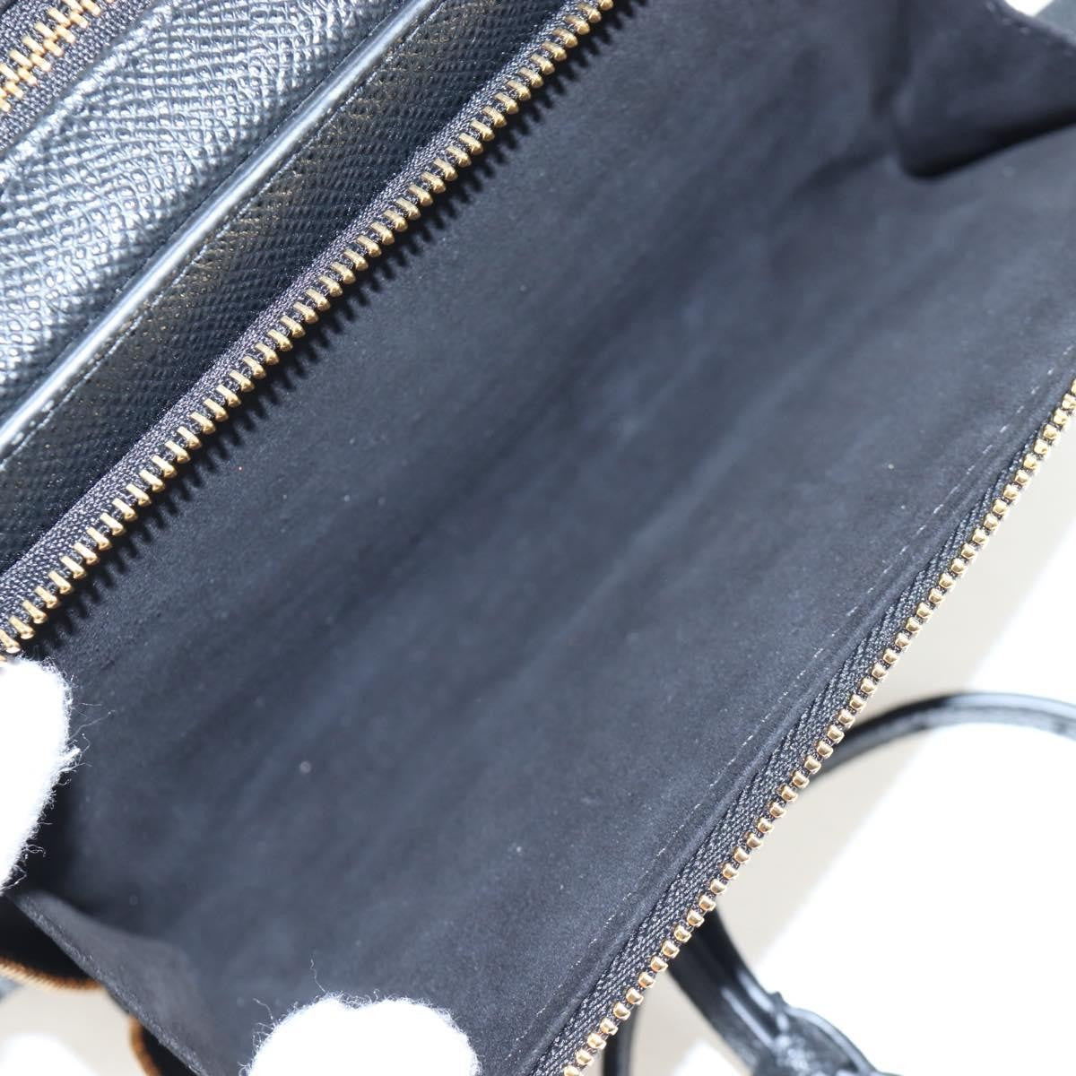 Christian Dior Caro Double Leather Black Leather Crossbody Bag Bag (Pre-Owned)