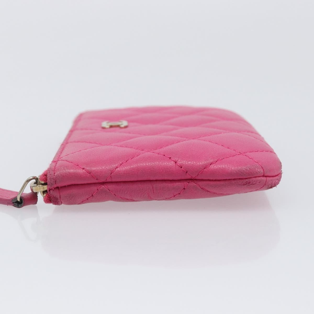 Chanel Cc Zip Coin Purse Quilted Lambskin Pink Leather Wallets Accessory (Pre-Owned)