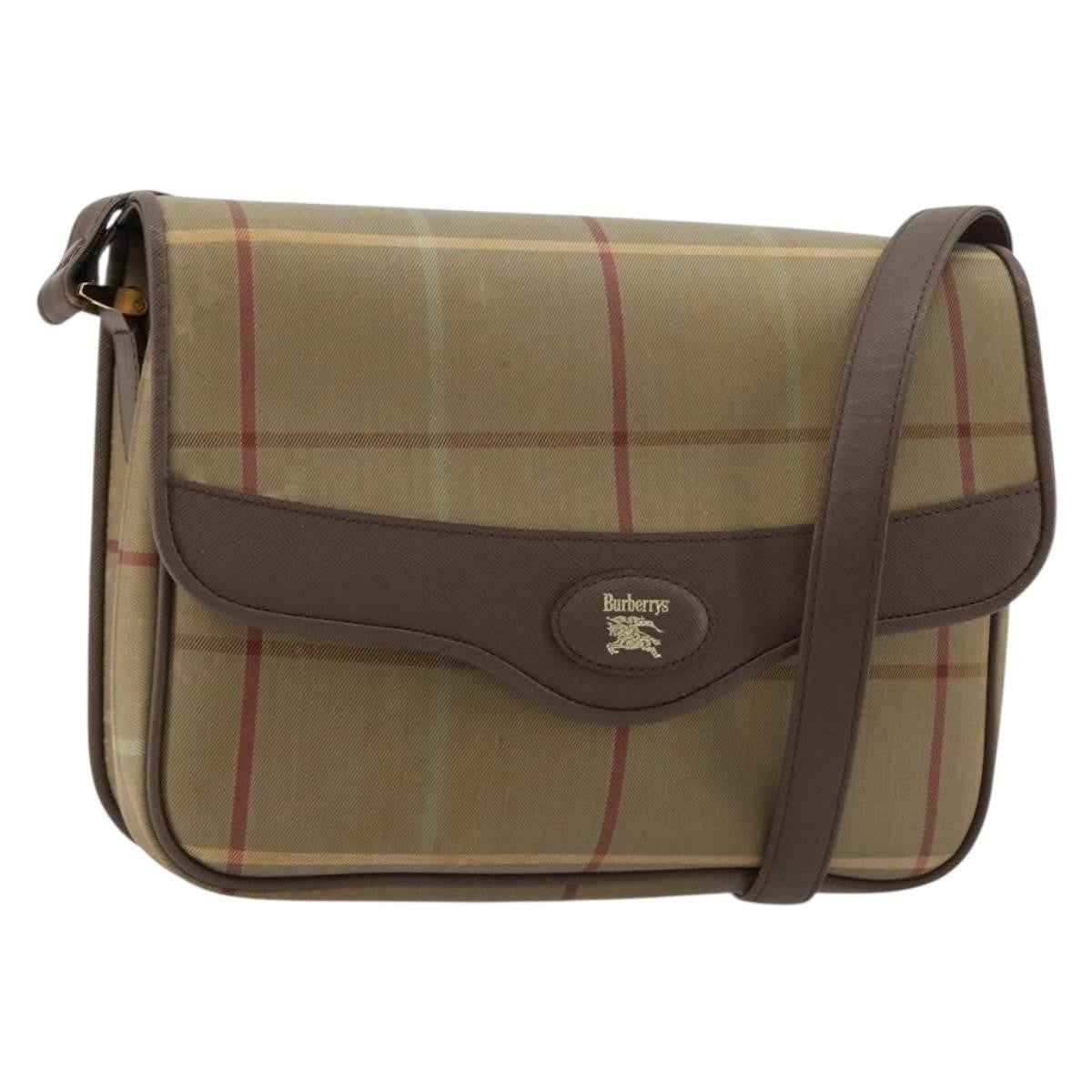 Burberry Nova Check Canvas And Leather Brown Canvas Handbag (Pre-Owned)