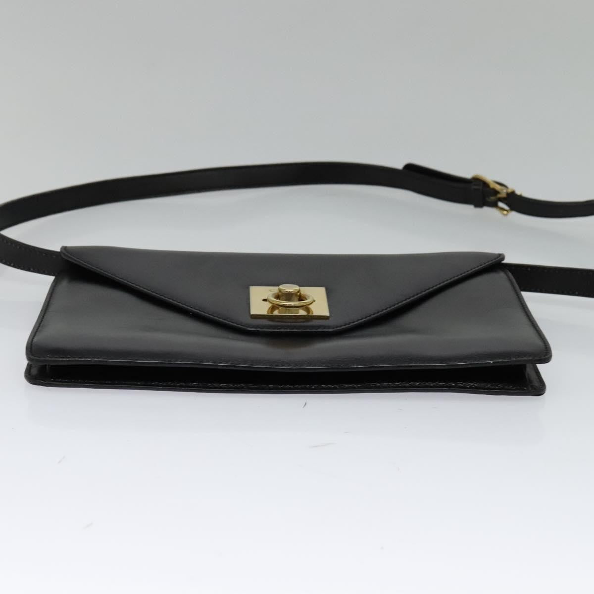 Celine Envelope Leather Black Leather Shoulder Bag Bag (Pre-Owned)