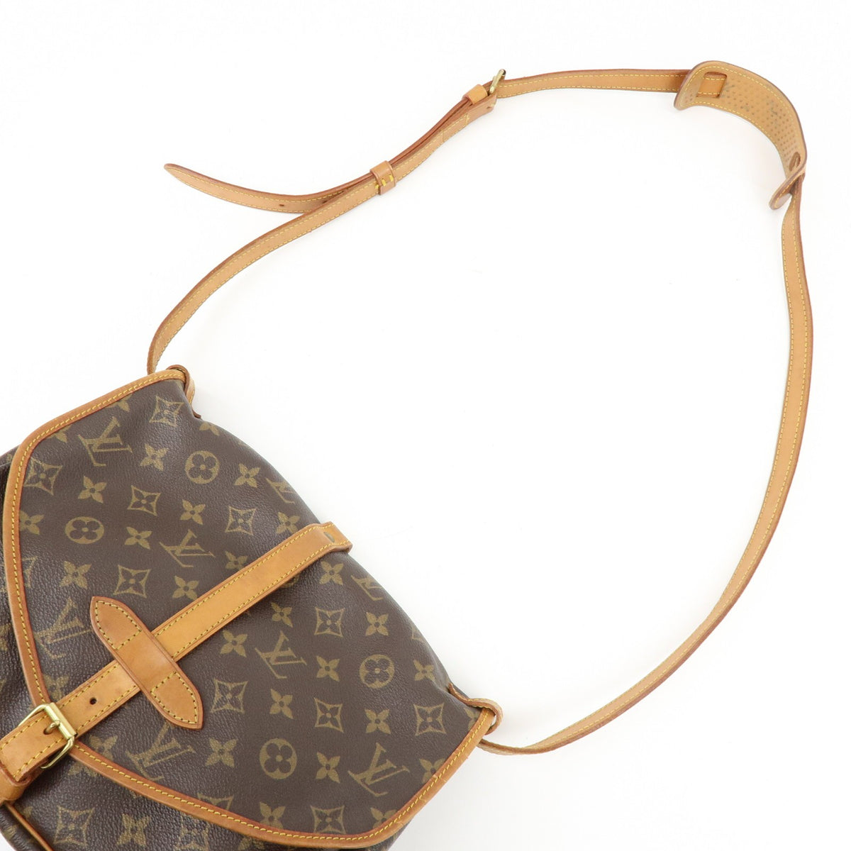 Louis Vuitton Saumur Monogram Canvas Brown Canvas Shoulder Bag Bag (Pre-Owned)