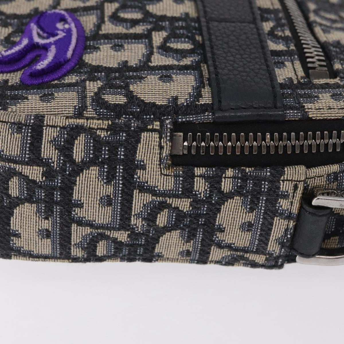 Christian Dior Kenny Scharf Safari Messenger Oblique Canvas With Applique Navy Canvas Handbag (Pre-Owned)