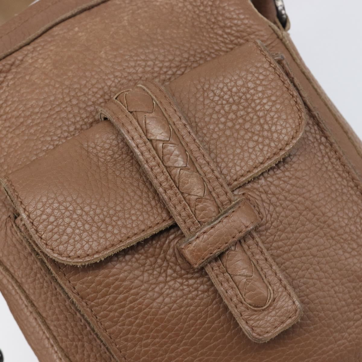 Bottega Veneta Shoulder Leather Brown Leather Shoulder Bag Bag (Pre-Owned)