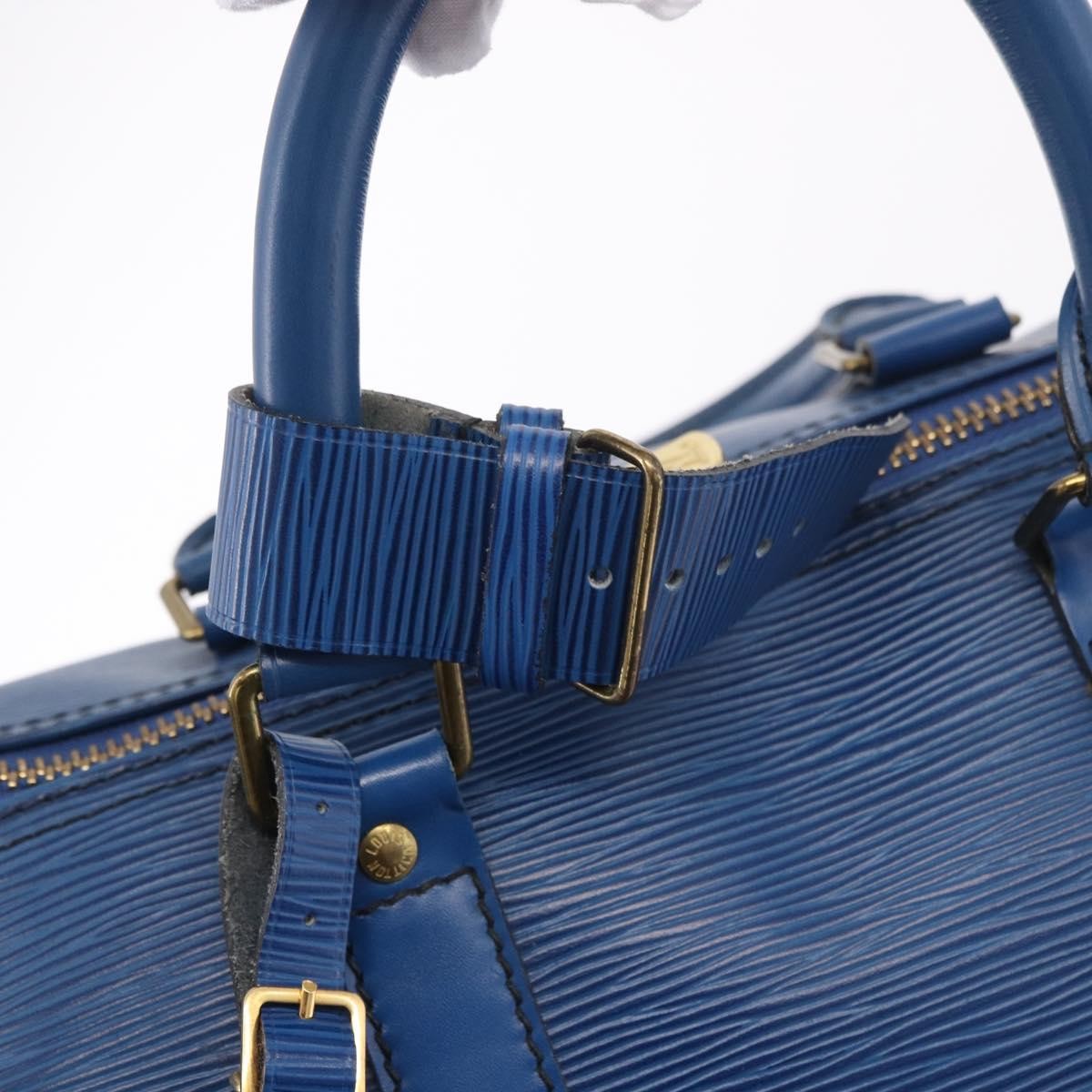 Louis Vuitton Keepall Epi Leather Blue Leather Travel Bag Bag (Pre-Owned)