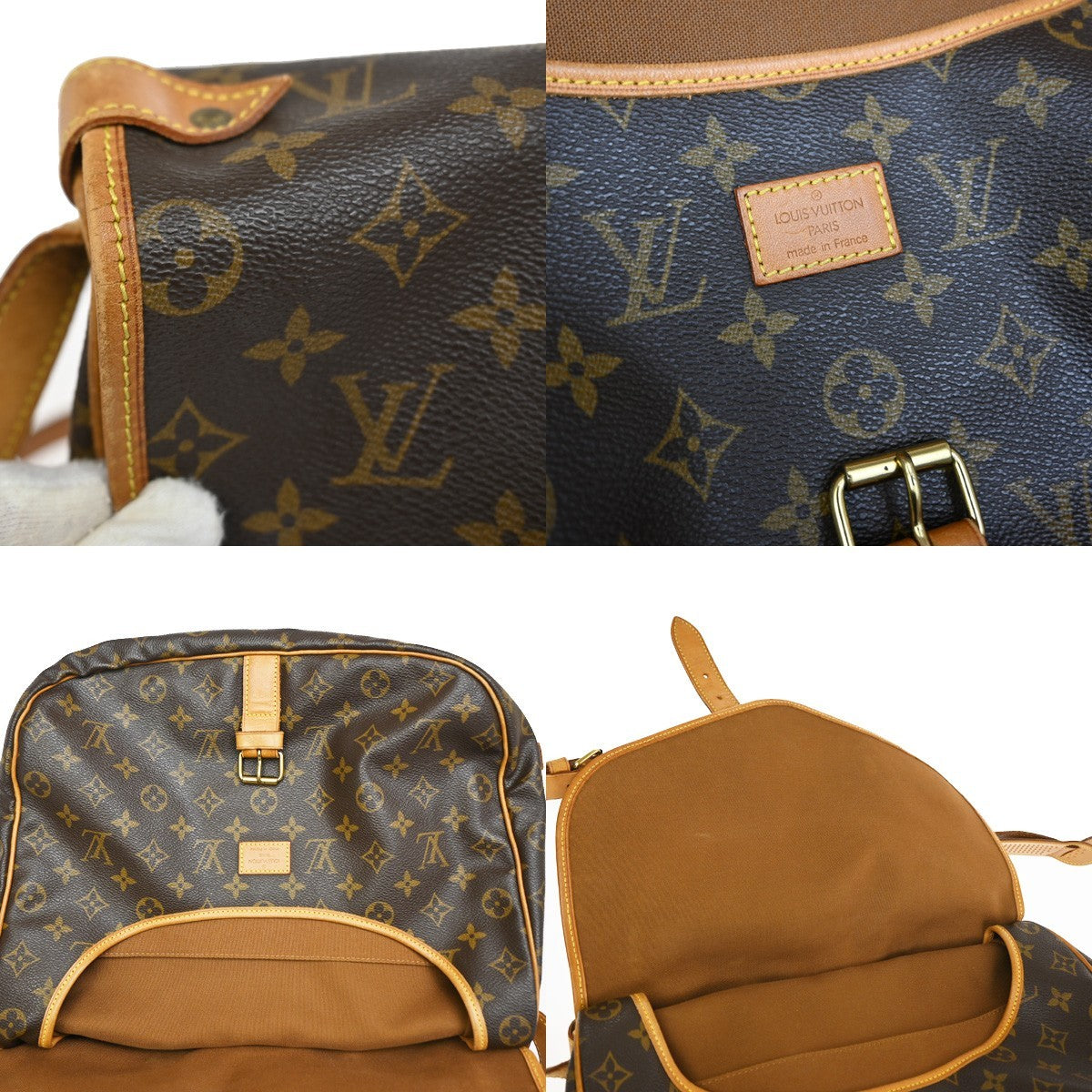 Louis Vuitton Saumur Monogram Canvas Brown Canvas Shoulder Bag Bag (Pre-Owned)