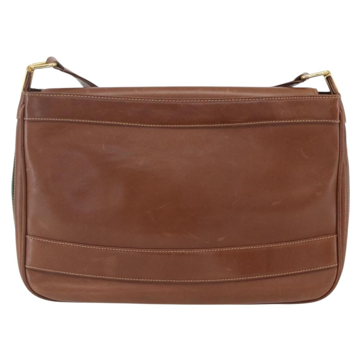 Gucci Sherry Line Shoulder Leather Brown Leather Shoulder Bag Bag (Pre-Owned)