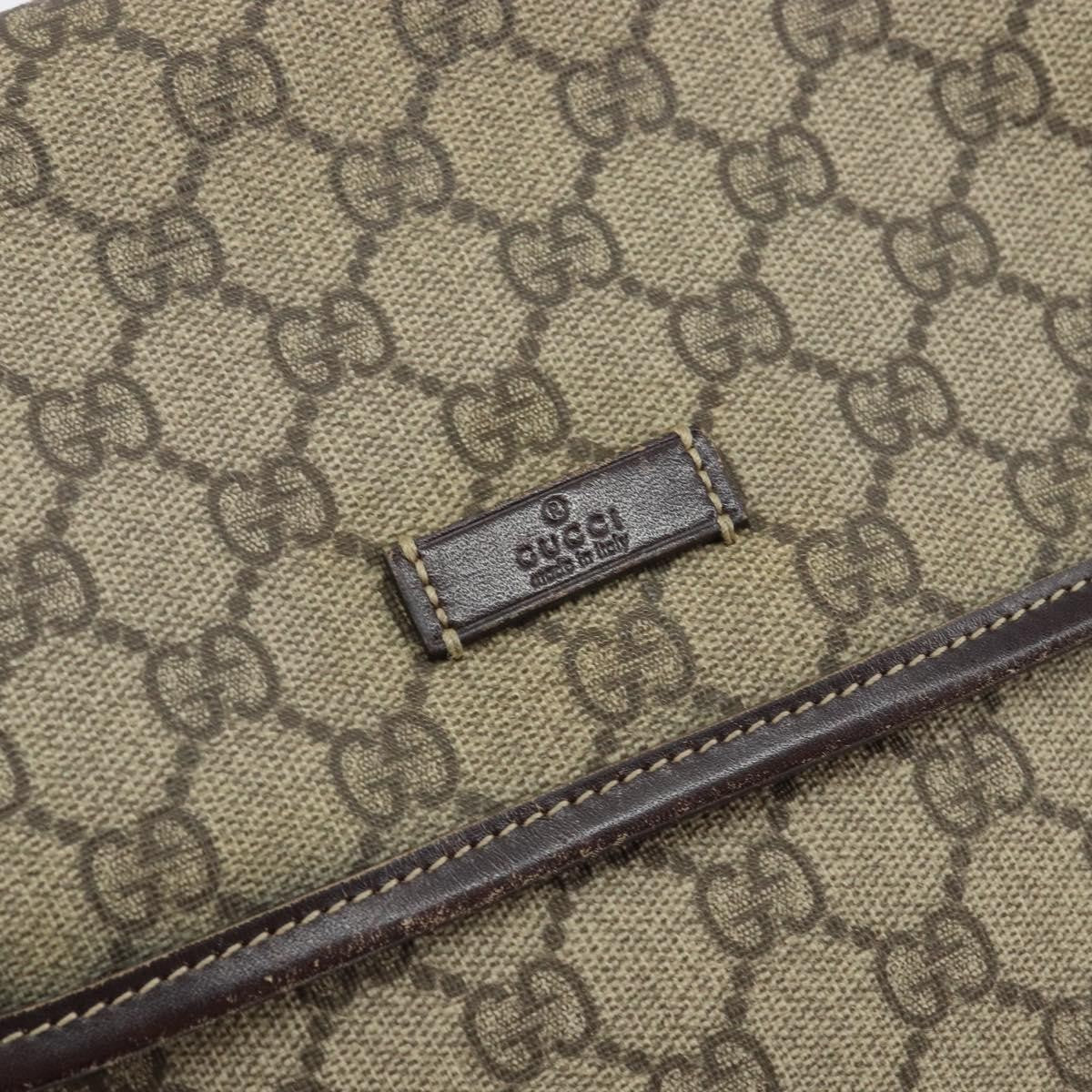 Gucci Flap Messenger Gg Coated Canvas Beige Pvc Shoulder Bag Bag (Pre-Owned)