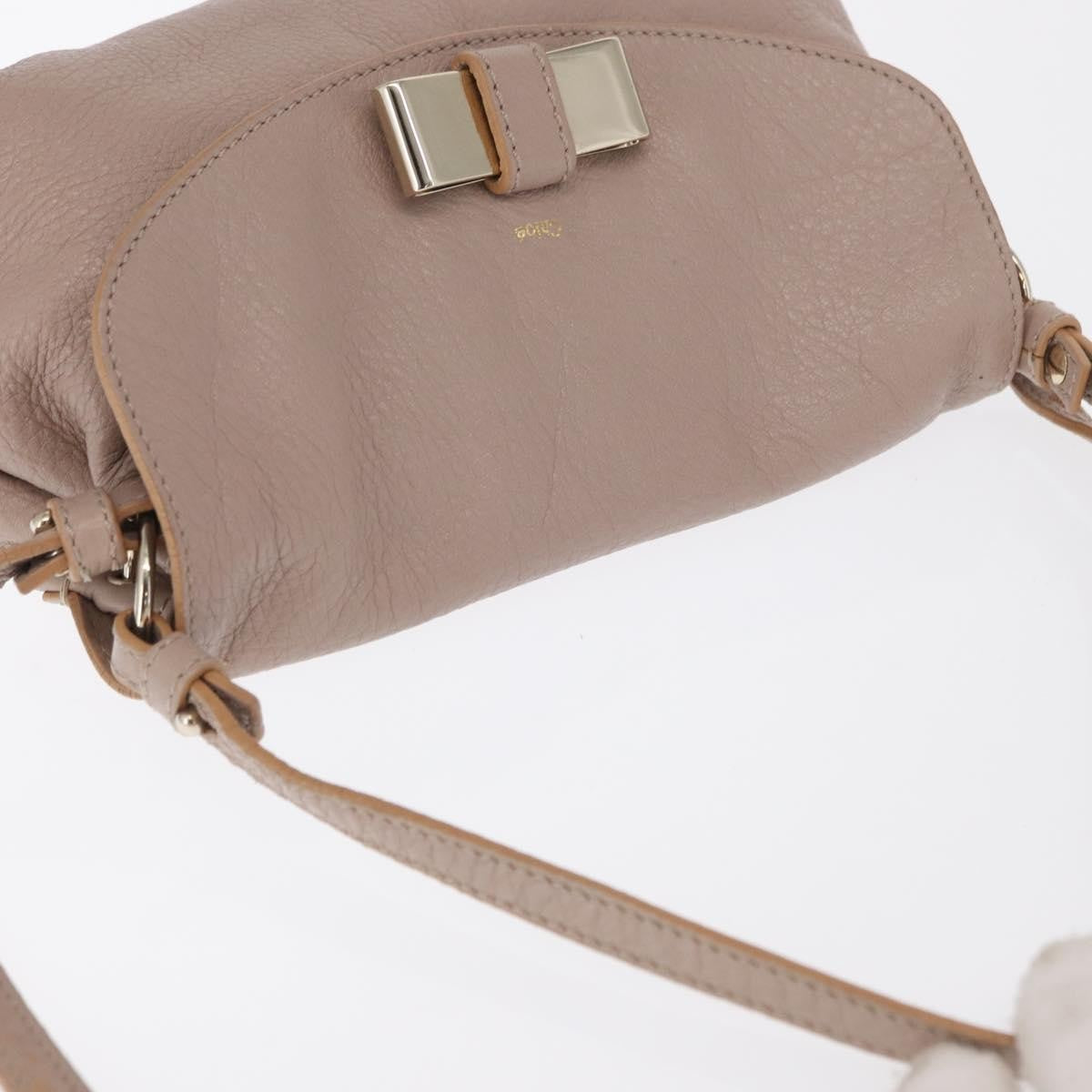 Chloe Lily Leather Beige Leather Handbag (Pre-Owned)