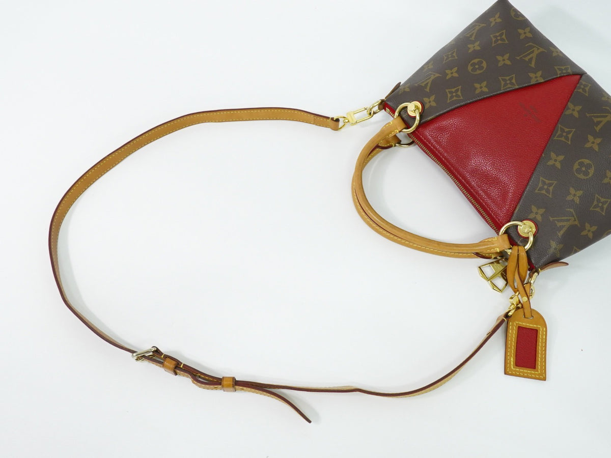 Louis Vuitton V Tote Monogram Canvas And Leather Brown Canvas Handbag (Pre-Owned)