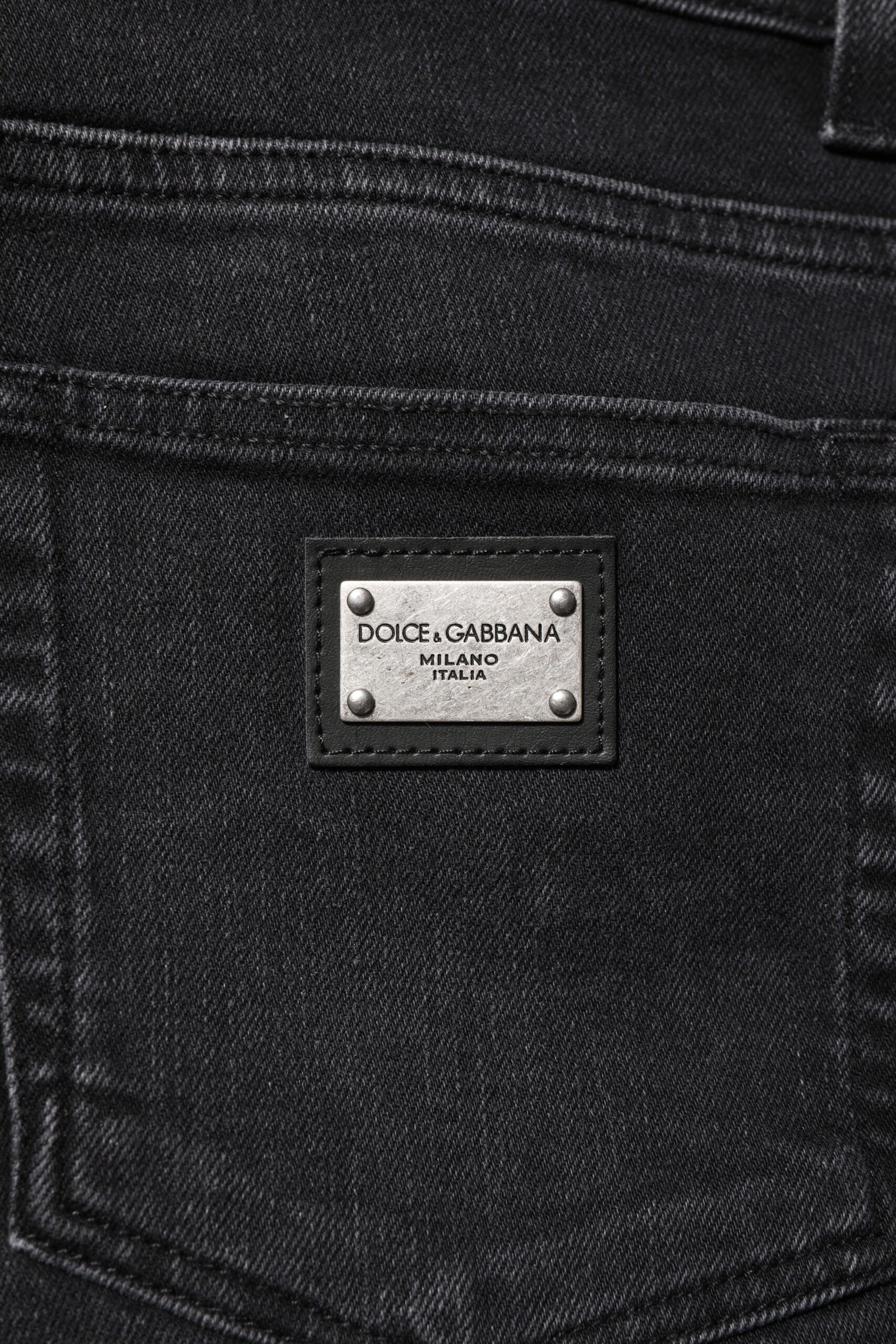 Dolce & Gabbana Black Washed Cotton Skinny Denim Men's Jeans