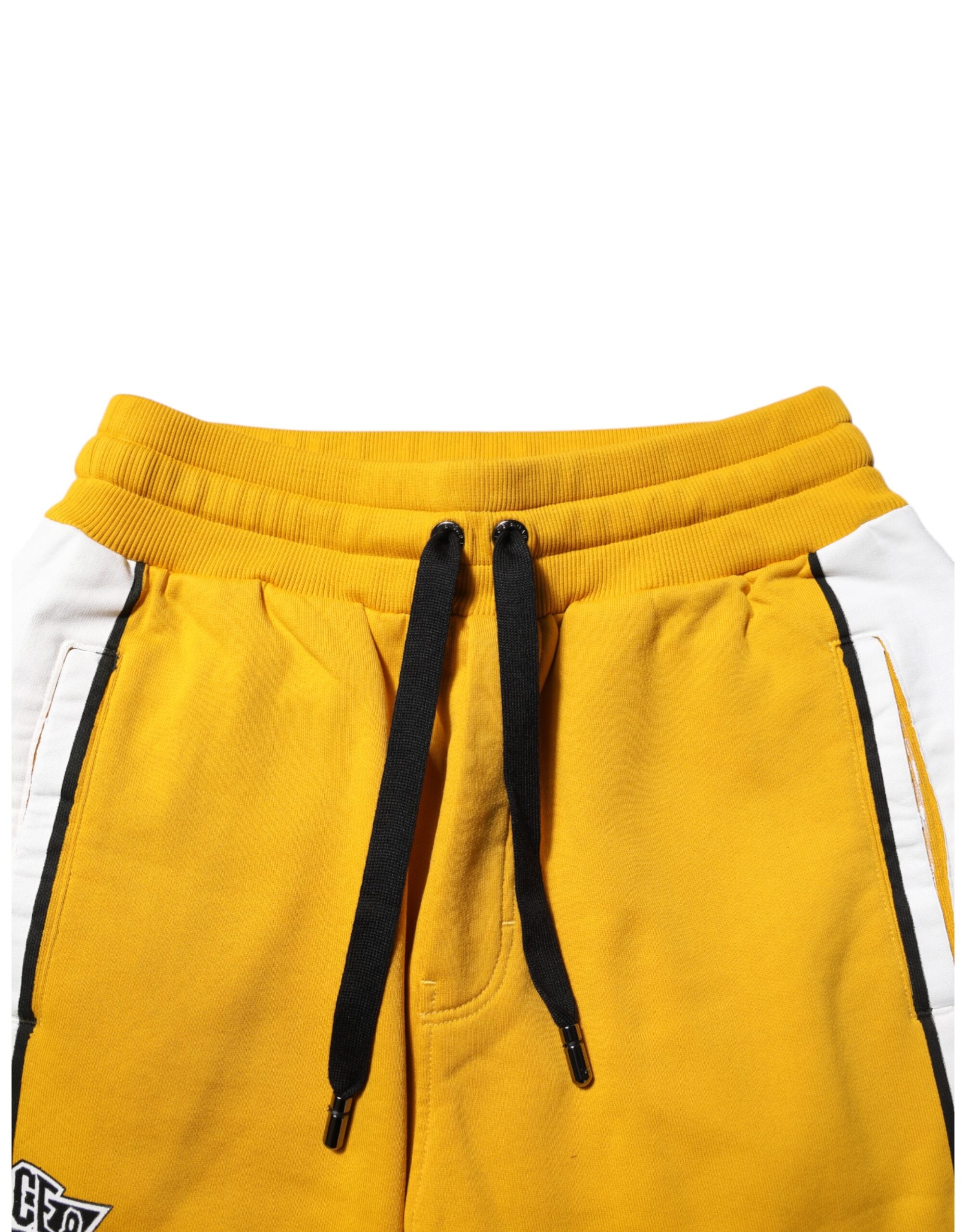 Dolce & Gabbana Yellow Cotton Logo Jogger SweatMen's Men's Pants (Pre-Owned)