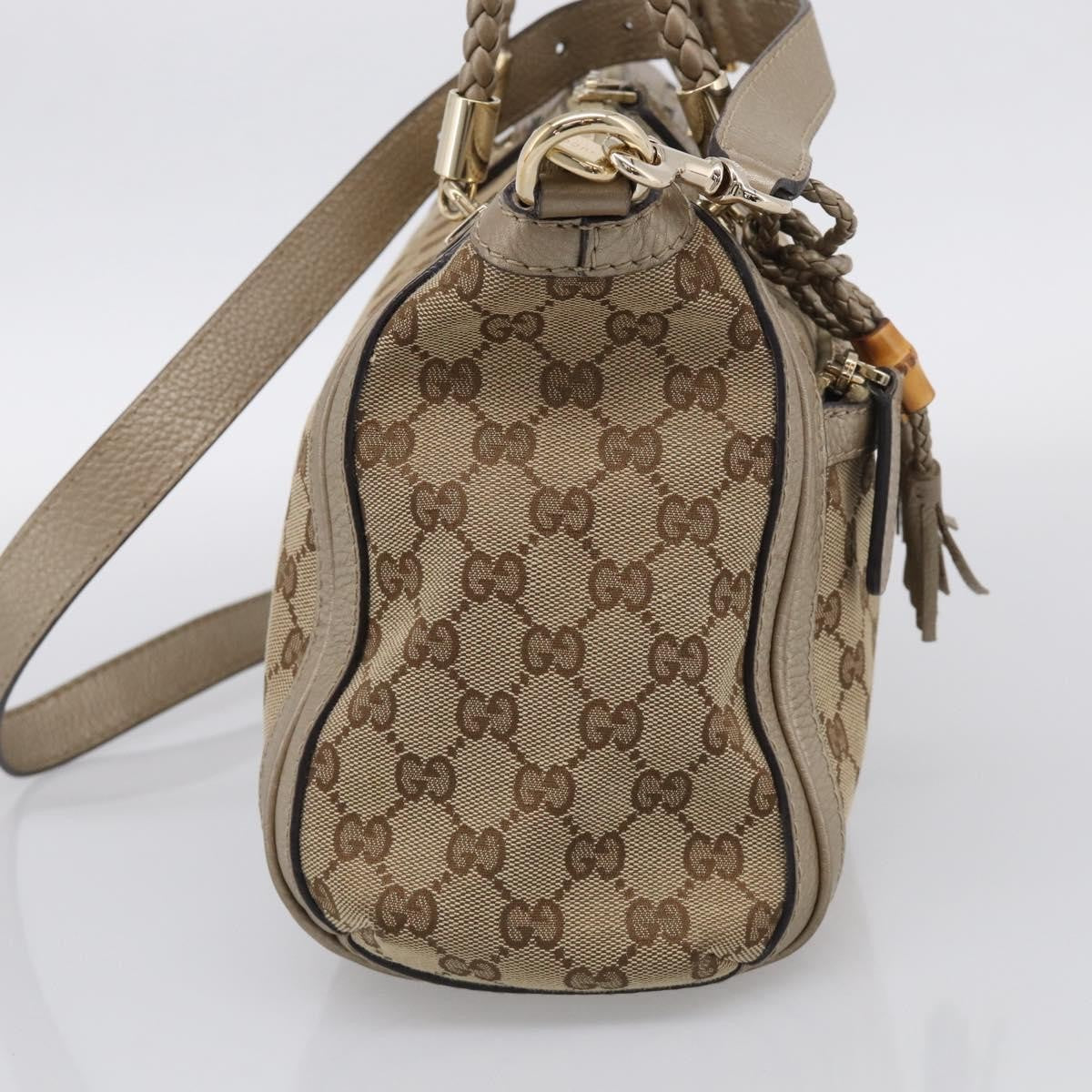 Gucci Bella Convertible Top Handle Gg Canvas Beige Canvas Handbag (Pre-Owned)