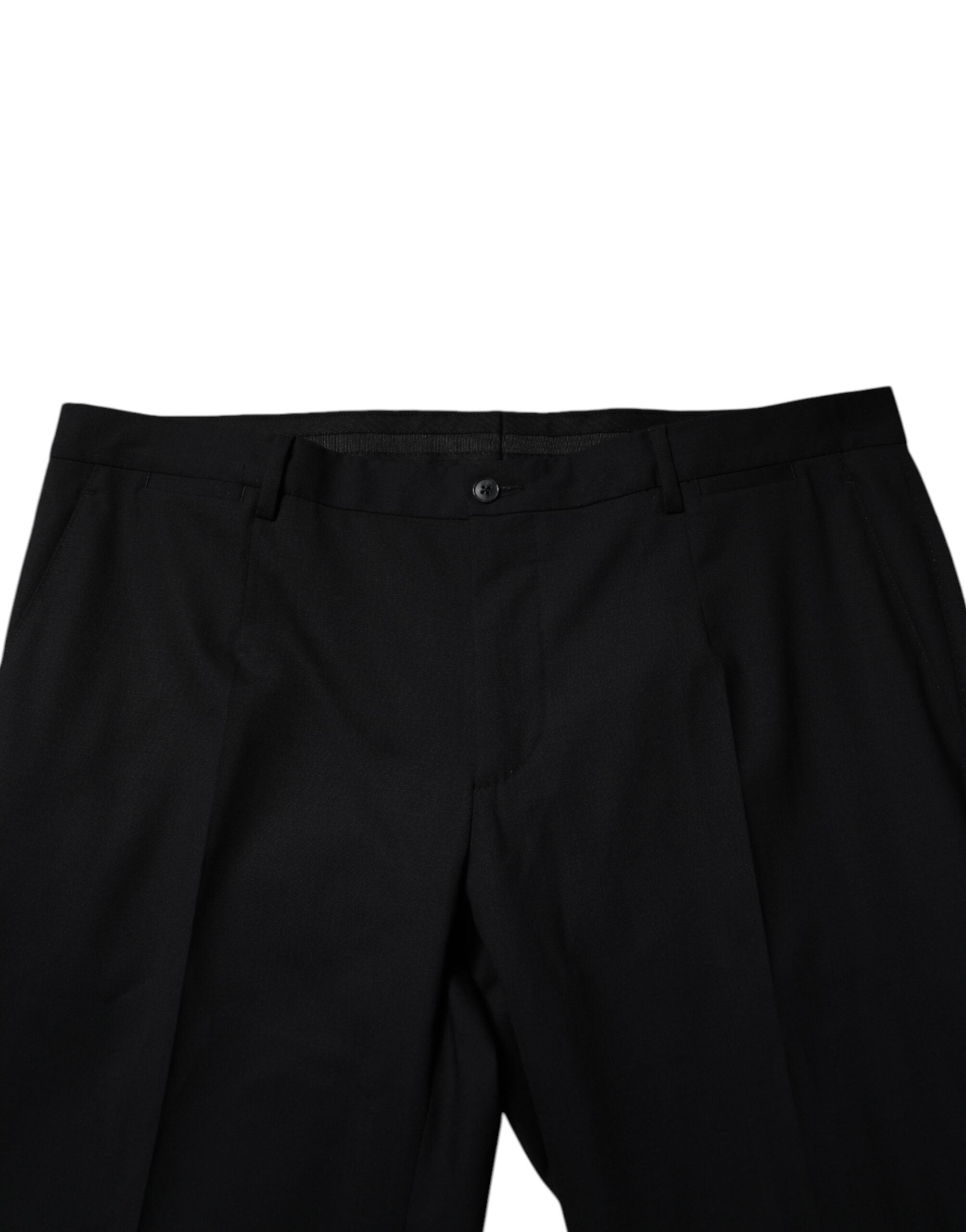 Dolce & Gabbana Black Wool Formal Dress Men's Pants