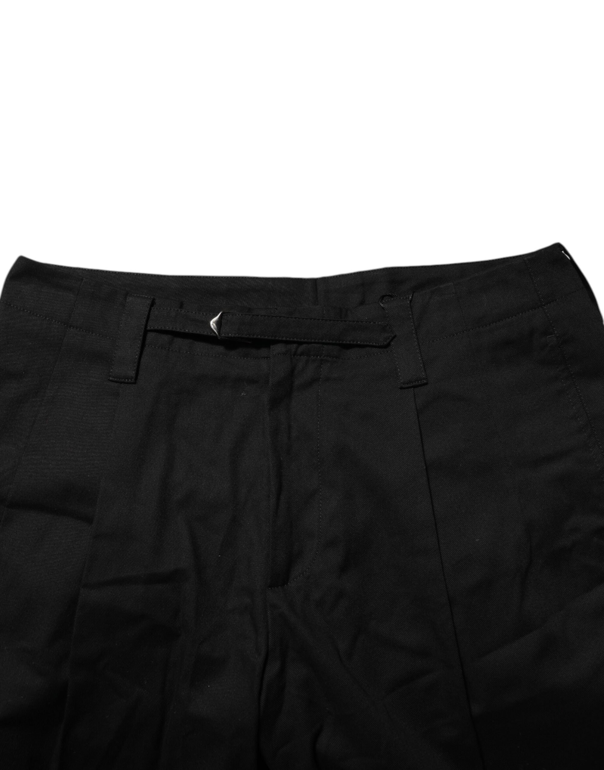 Dolce & Gabbana Black Cotton Knee Length Men Bermuda Men's Shorts
