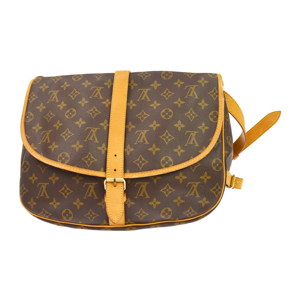 Louis Vuitton Saumur Monogram Canvas Brown Canvas Shoulder Bag Bag (Pre-Owned)