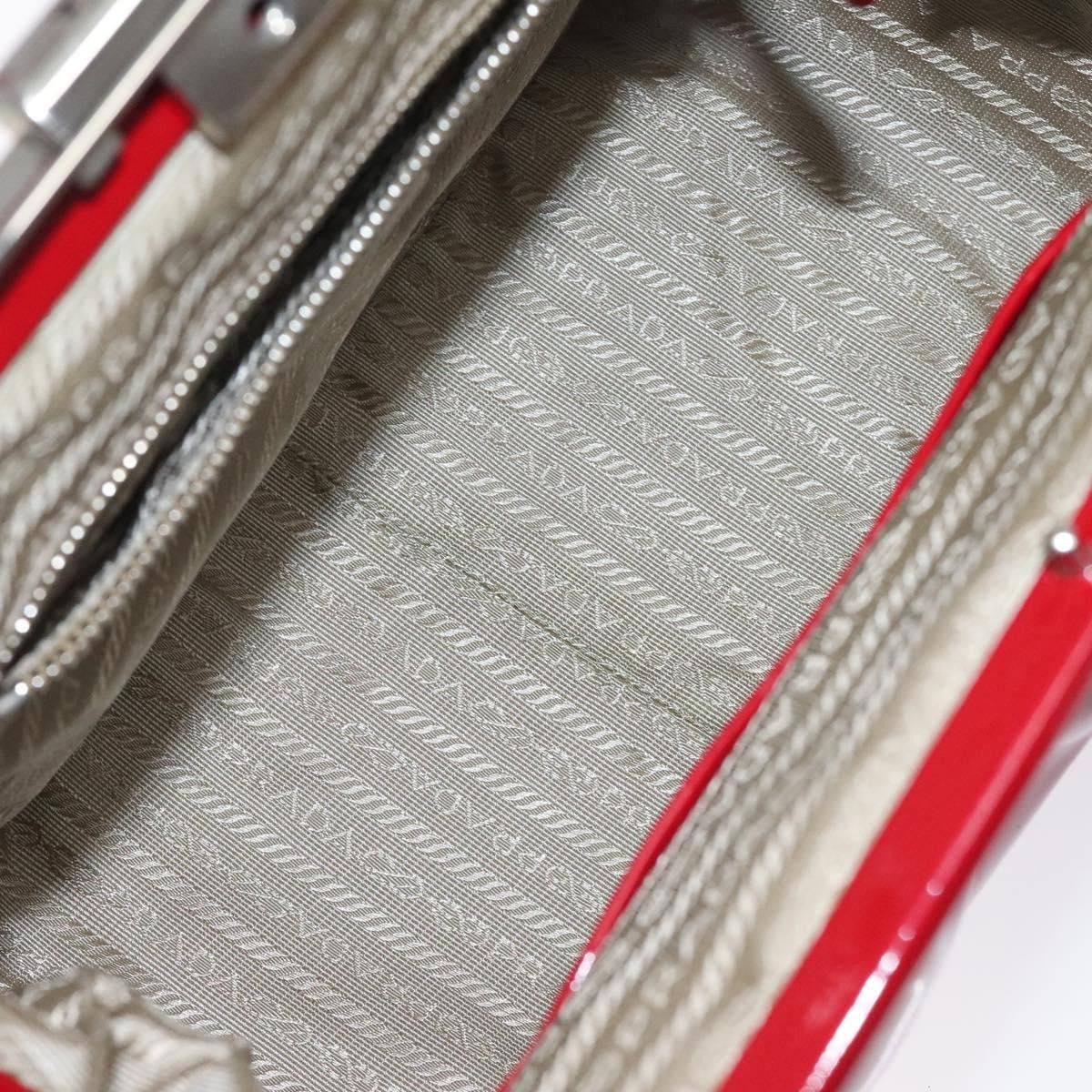 Prada Vintage Patent Leather Red Patent_Leather Handbag (Pre-Owned)