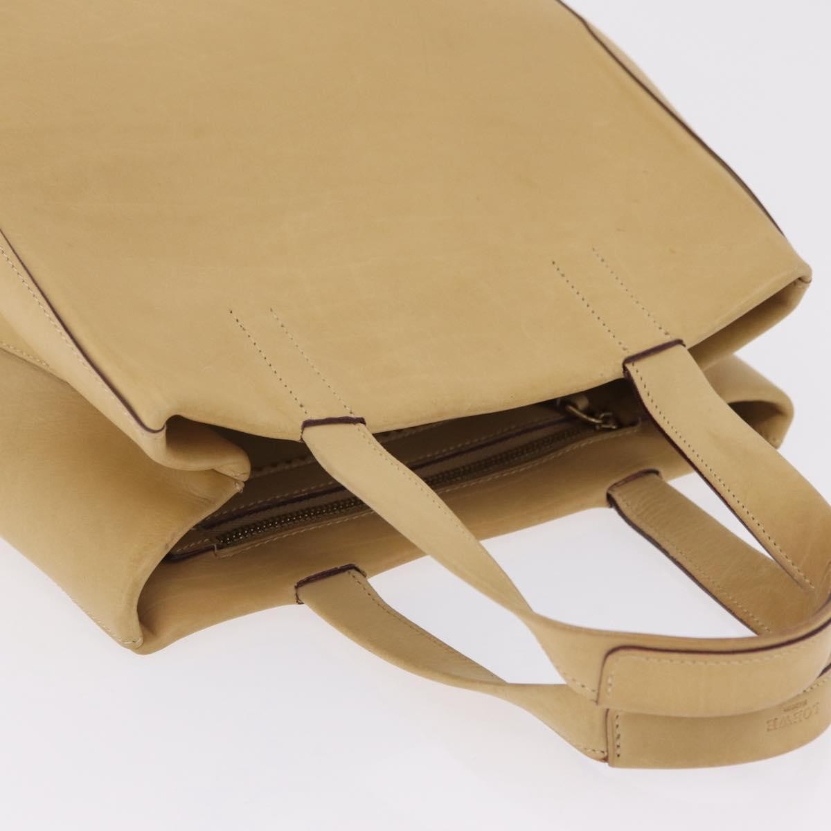 Loewe Papelle Leather Beige Leather Tote Bag Bag (Pre-Owned)