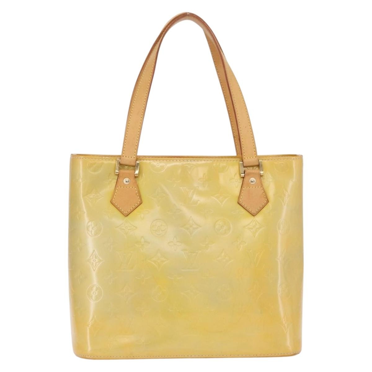 Louis Vuitton Houston Monogram Vernis Yellow Patent_Leather Handbag (Pre-Owned)