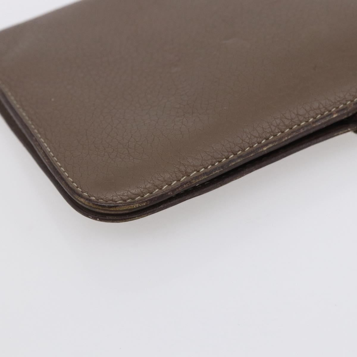 Hermes Dogon Duo Combined Leather Gray Leather Wallets Accessory (Pre-Owned)