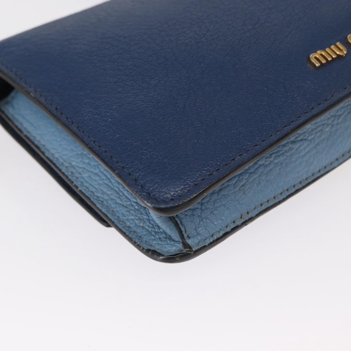 Miu Miu Shoulder Leather Blue Leather Shoulder Bag Bag (Pre-Owned)