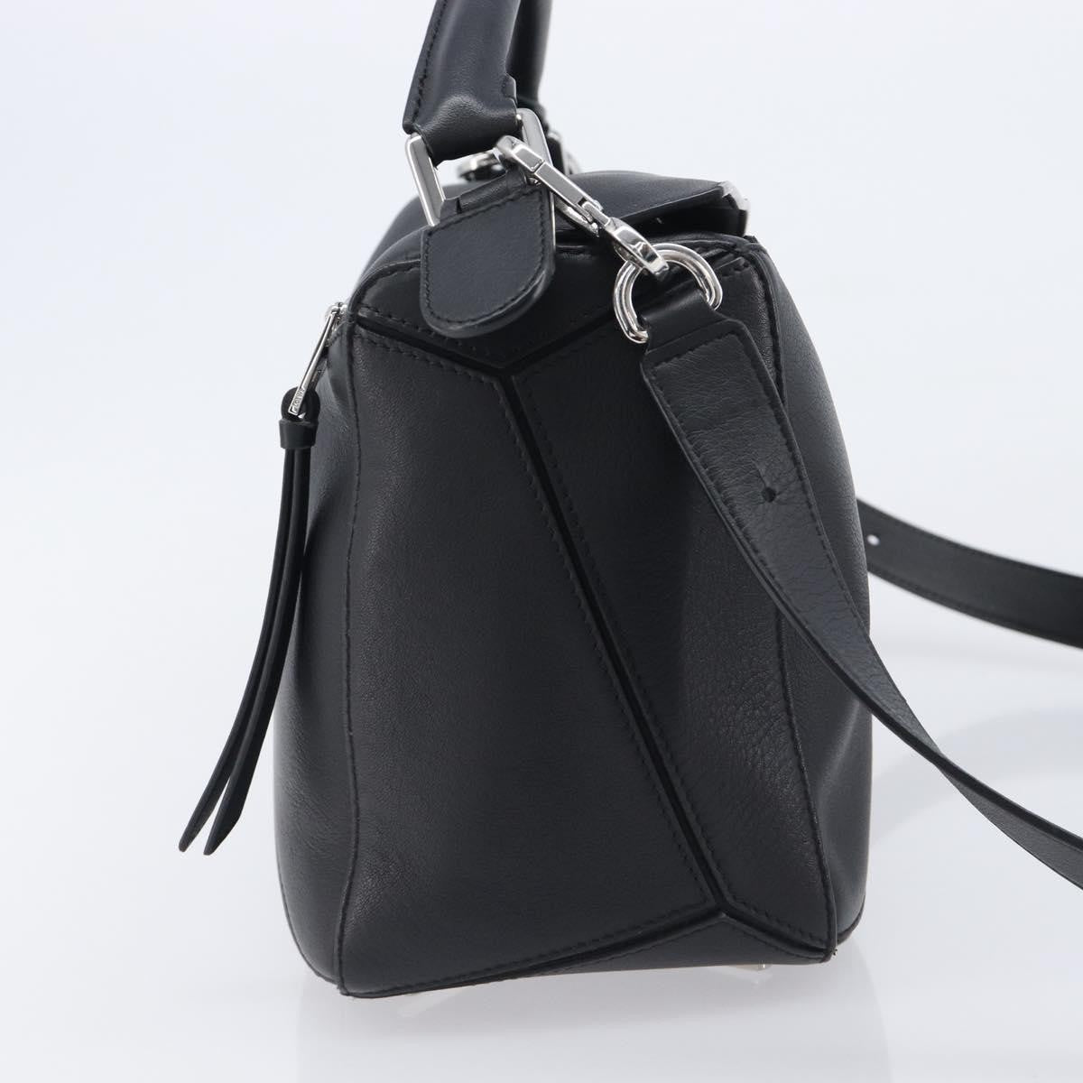 Loewe Puzzle Leather Black Leather Handbag (Pre-Owned)