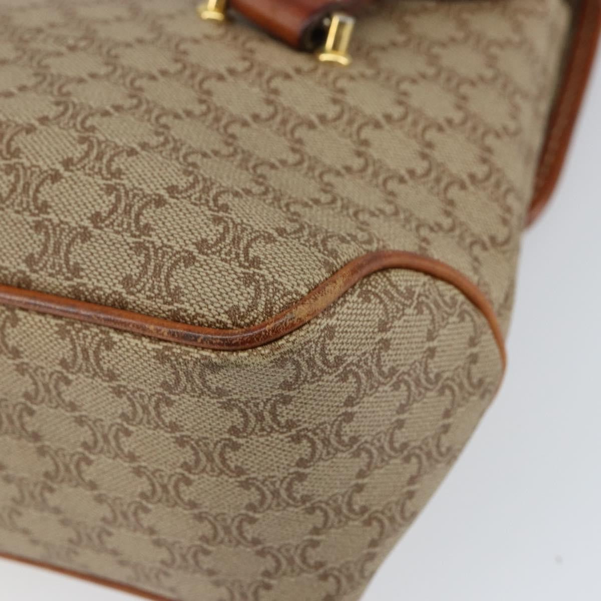 Celine Vintage Macadam Canvas And Leather Beige Canvas Handbag (Pre-Owned)