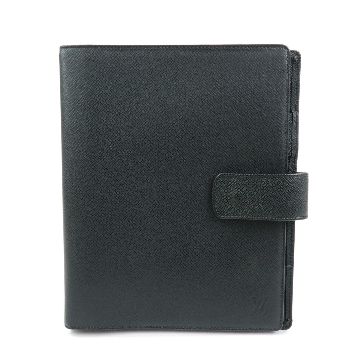 Louis Vuitton Ring Agenda Cover Taiga Leather Gray Leather Briefcase Bag (Pre-Owned)