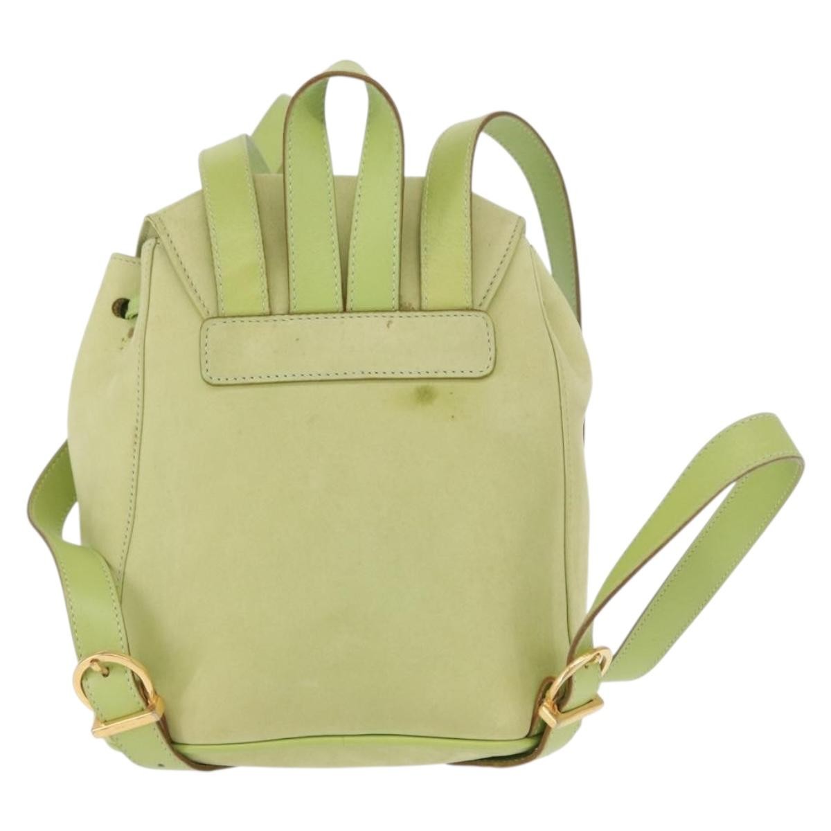 Salvatore Ferragamo Gancini Suede Green Suede Backpack Bag (Pre-Owned)