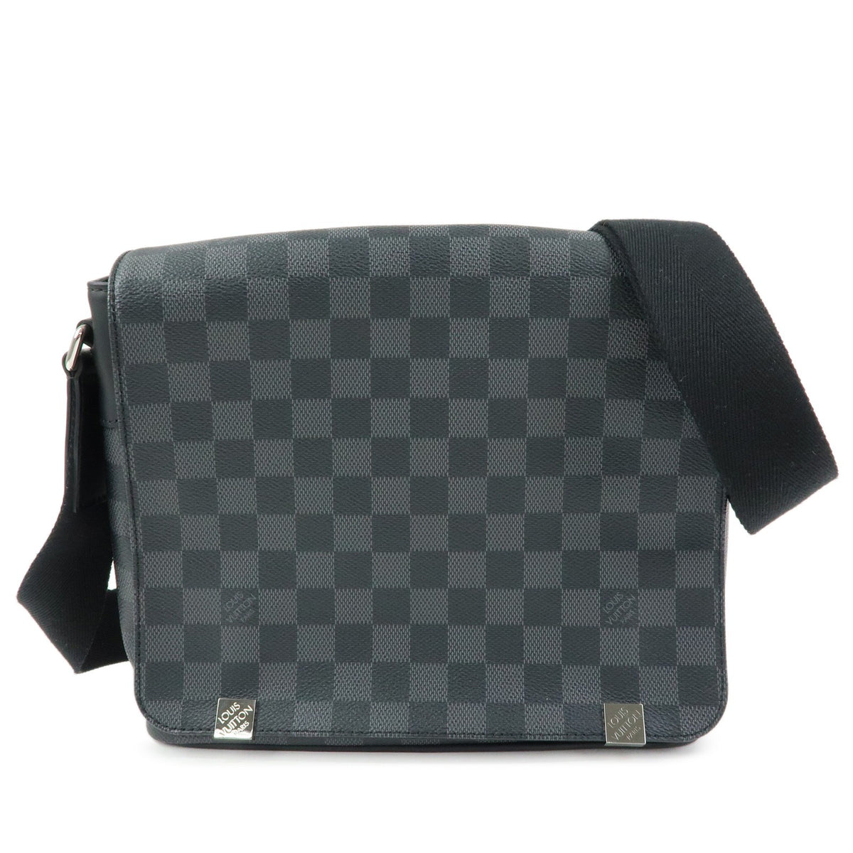 Louis Vuitton District Nm Messenger Damier Graphite Gray Canvas Handbag (Pre-Owned)