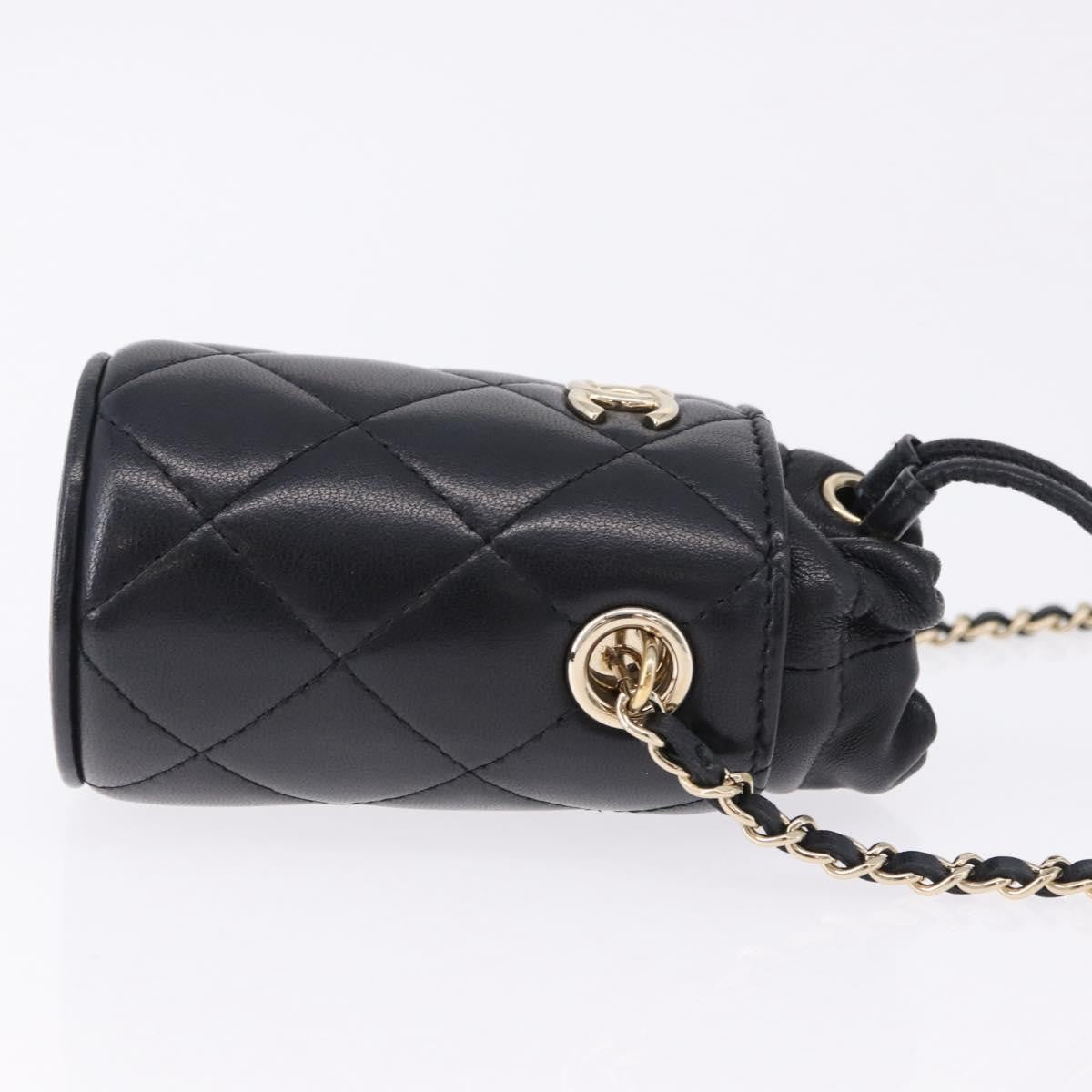 Chanel Drawstring Bucket With Chain Quilted Lambskin Black Leather Shoulder Bag Bag (Pre-Owned)