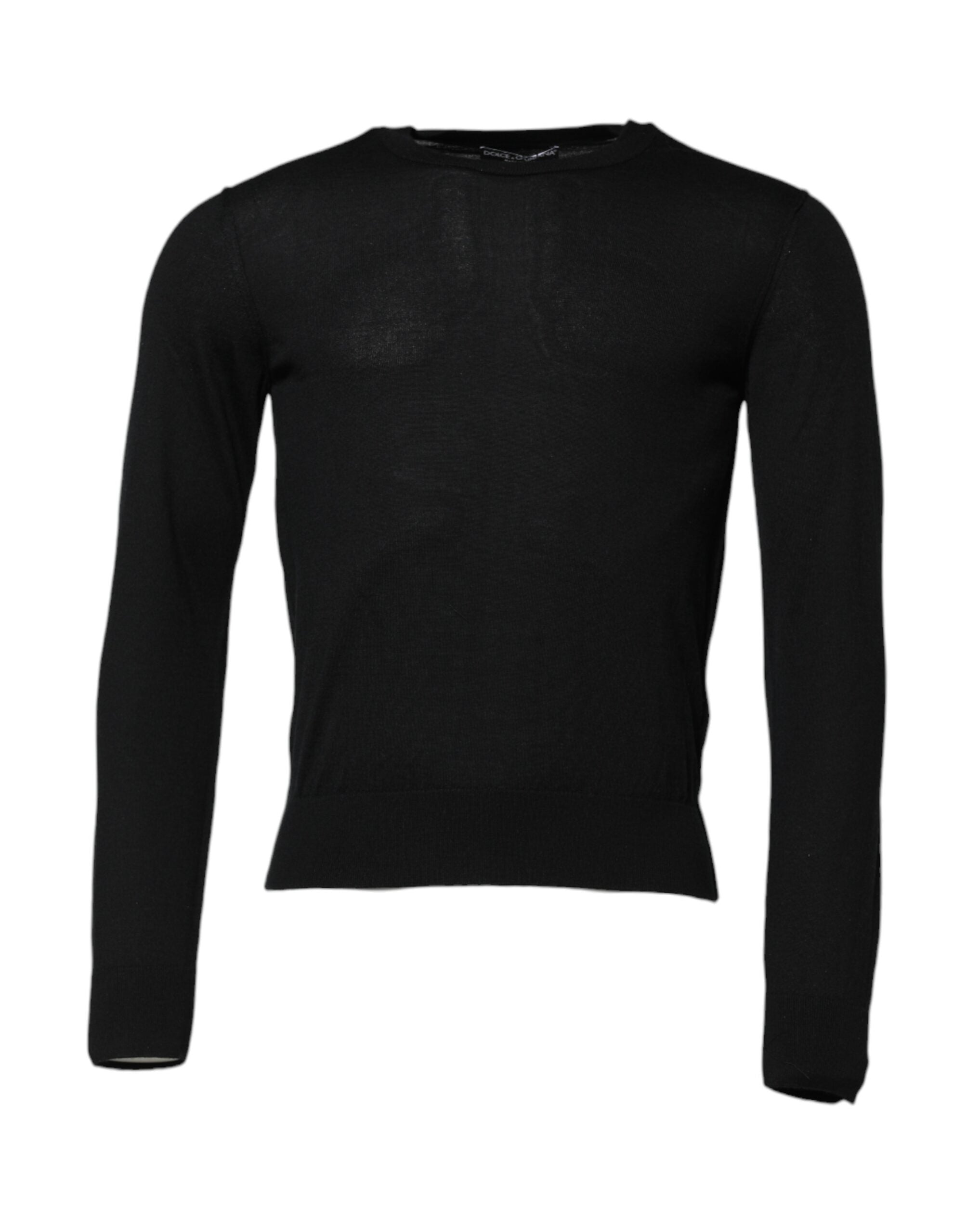 Dolce & Gabbana Black Cashmere Crew Neck Long Sleeves Men's T-shirt (Pre-Owned)