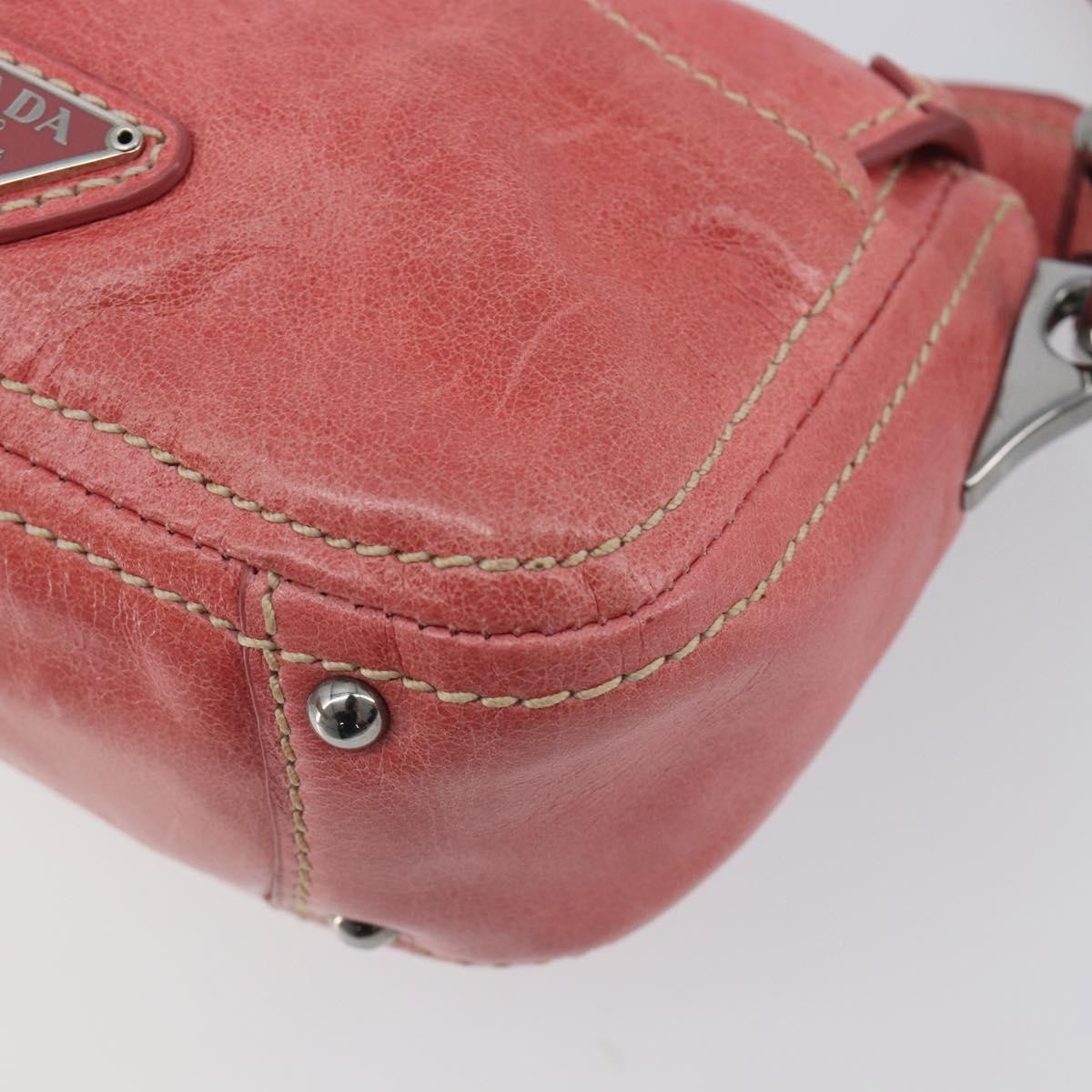 Prada Turnlock Flap Soft Calf Pink Leather Shoulder Bag Bag (Pre-Owned)