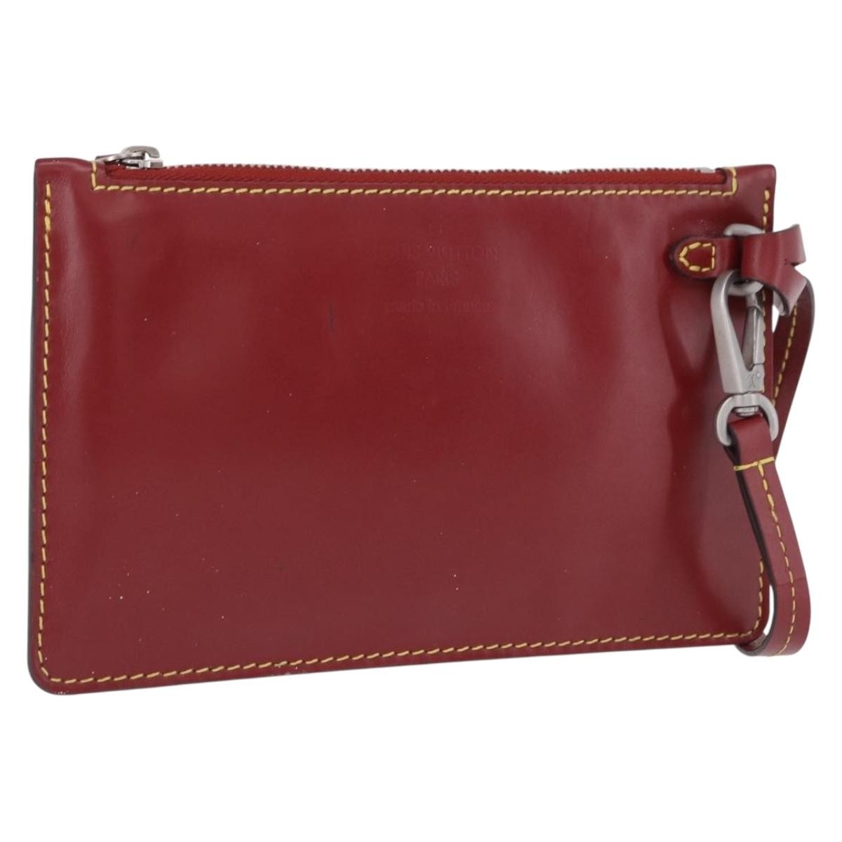Louis Vuitton Neverfull Leather Red Leather Clutche & Pouche Bag (Pre-Owned)