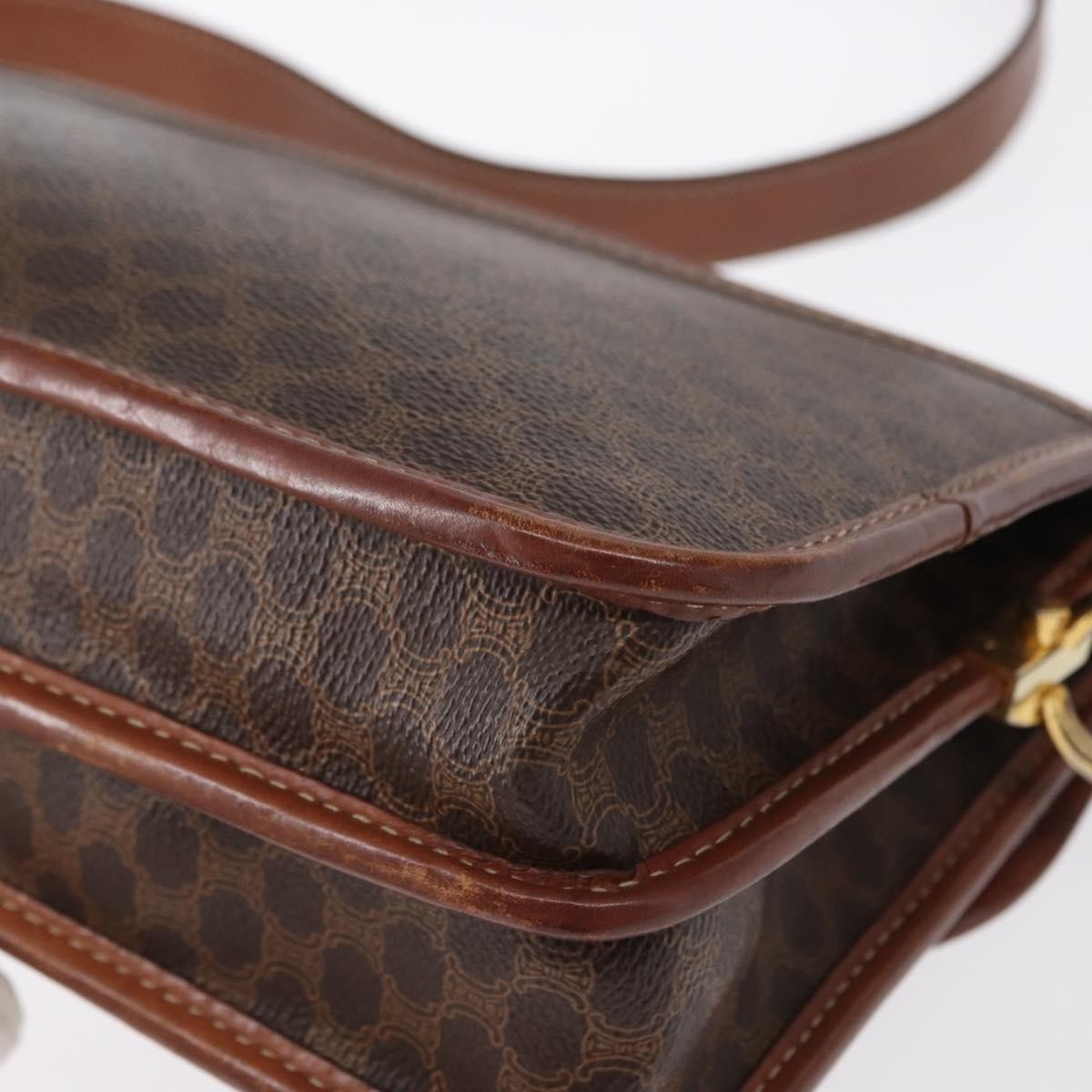 Celine Vintage Macadam Canvas Brown Canvas Shoulder Bag Bag (Pre-Owned)