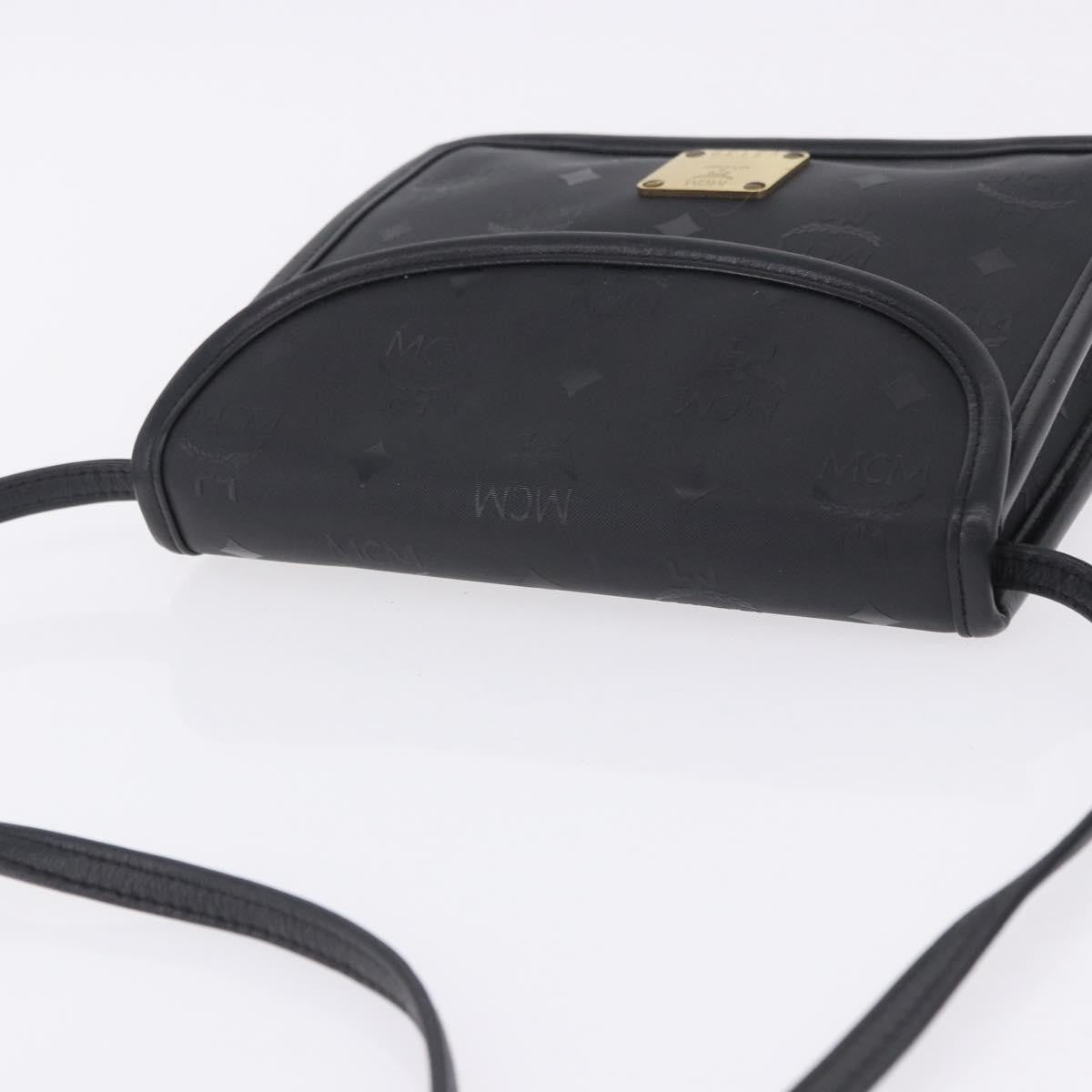 MCM Visetos Leather Black Leather Clutche & Pouche Bag (Pre-Owned)