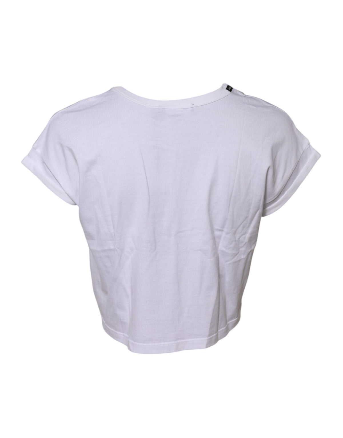 Dolce & Gabbana White Cotton Short Sleeves Cropped Women's T-shirt (Pre-Owned)