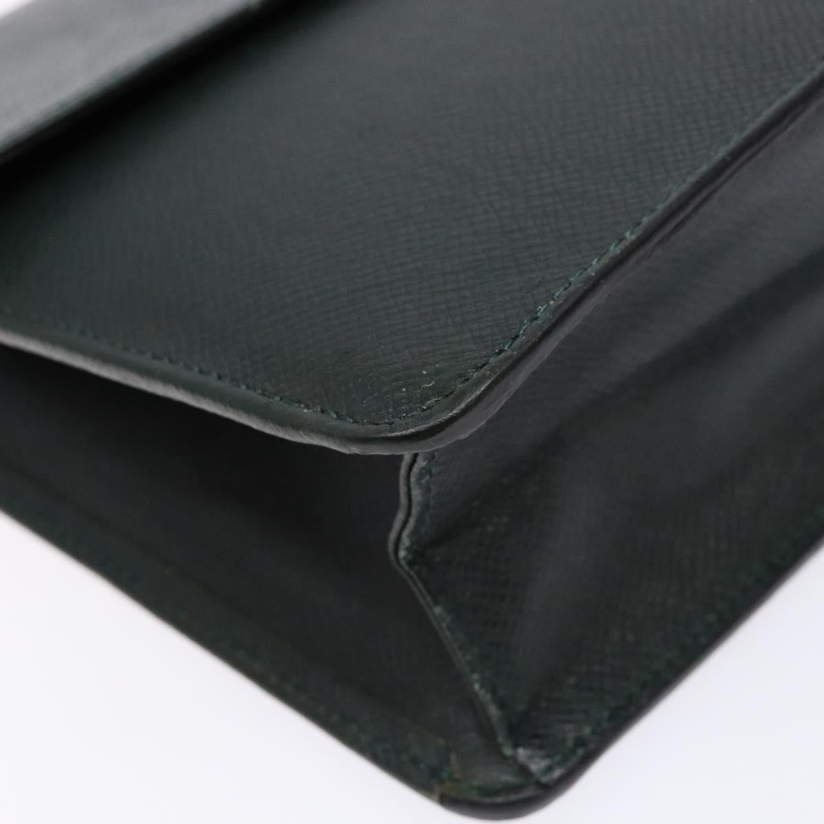 Louis Vuitton Serviette Kourad Taiga Leather Green Leather Clutche & Pouche Bag (Pre-Owned)
