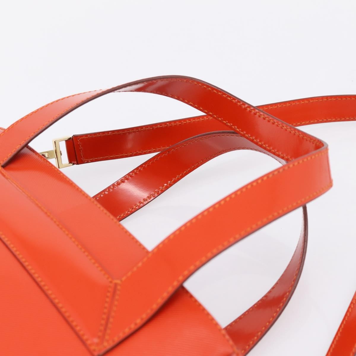 Celine Top Handle Leather Orange Leather Handbag (Pre-Owned)