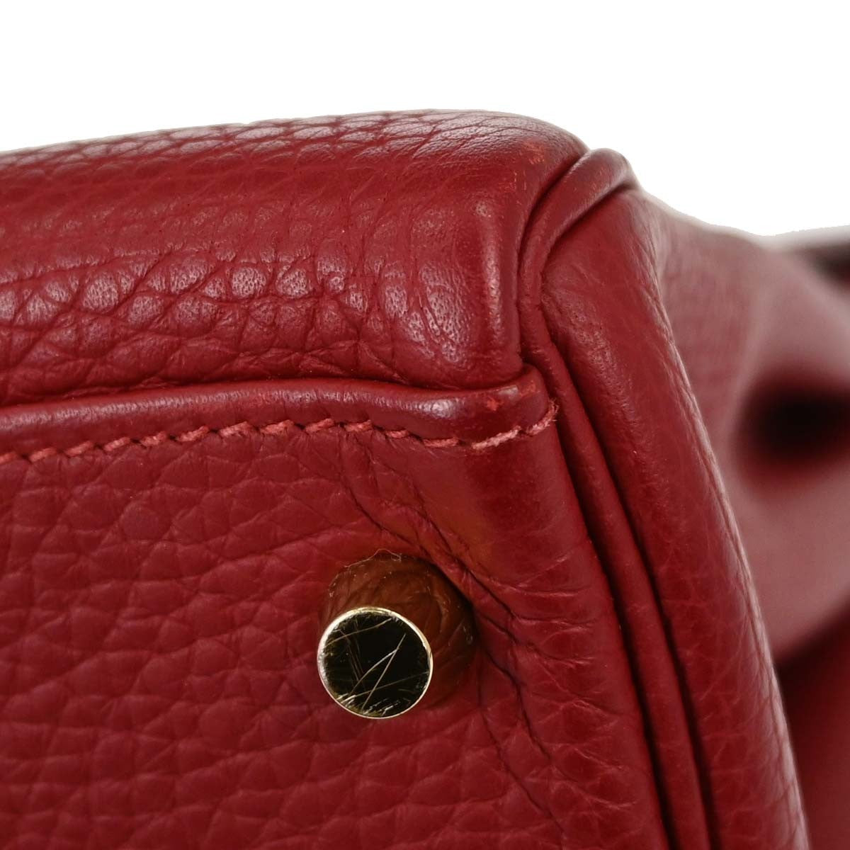 Hermes Kelly Red Togo With Gold Hardware Red Leather Handbag (Pre-Owned)