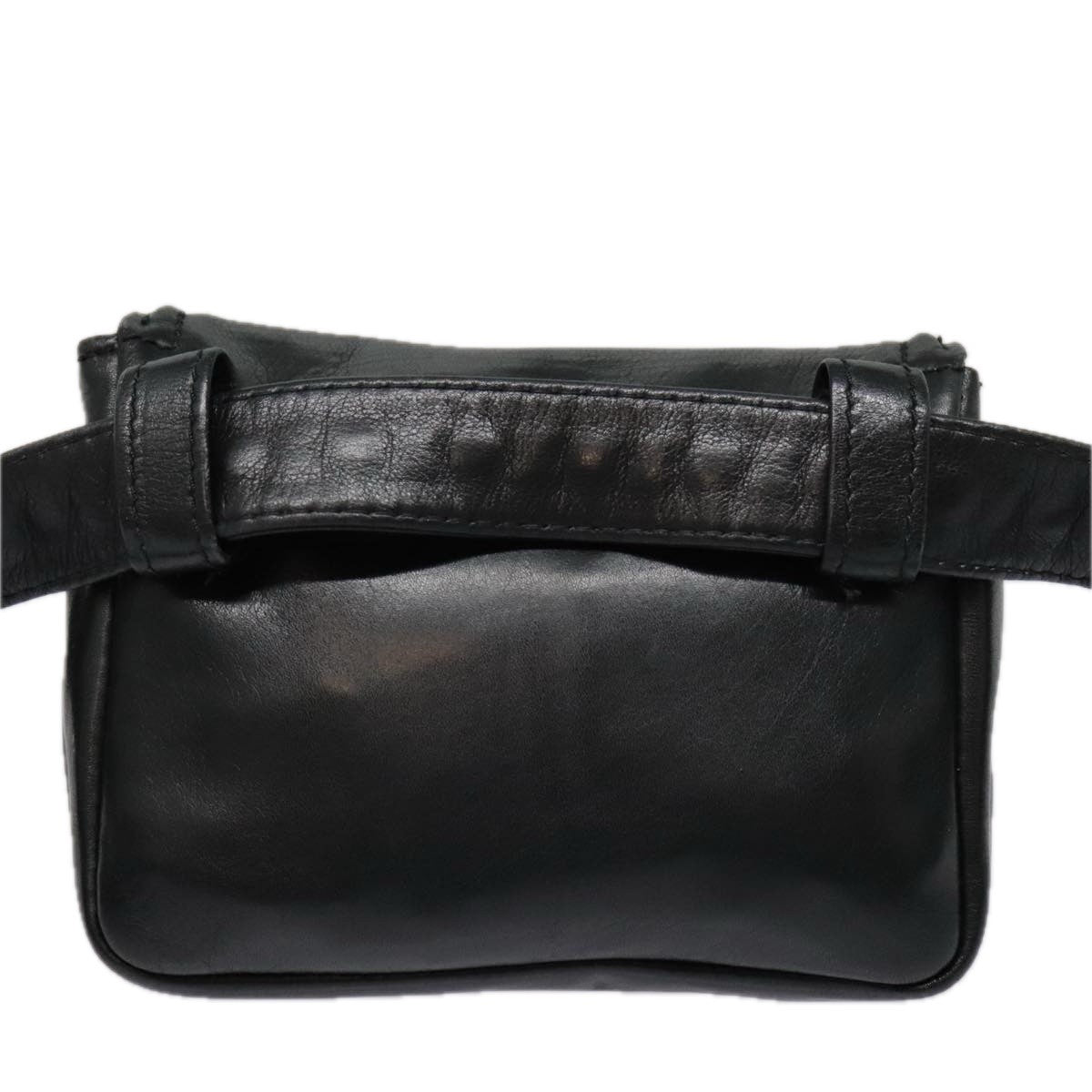 Chanel Chain Envelope Belt Quilted Calfskin Black Leather Clutche & Pouche Bag (Pre-Owned)