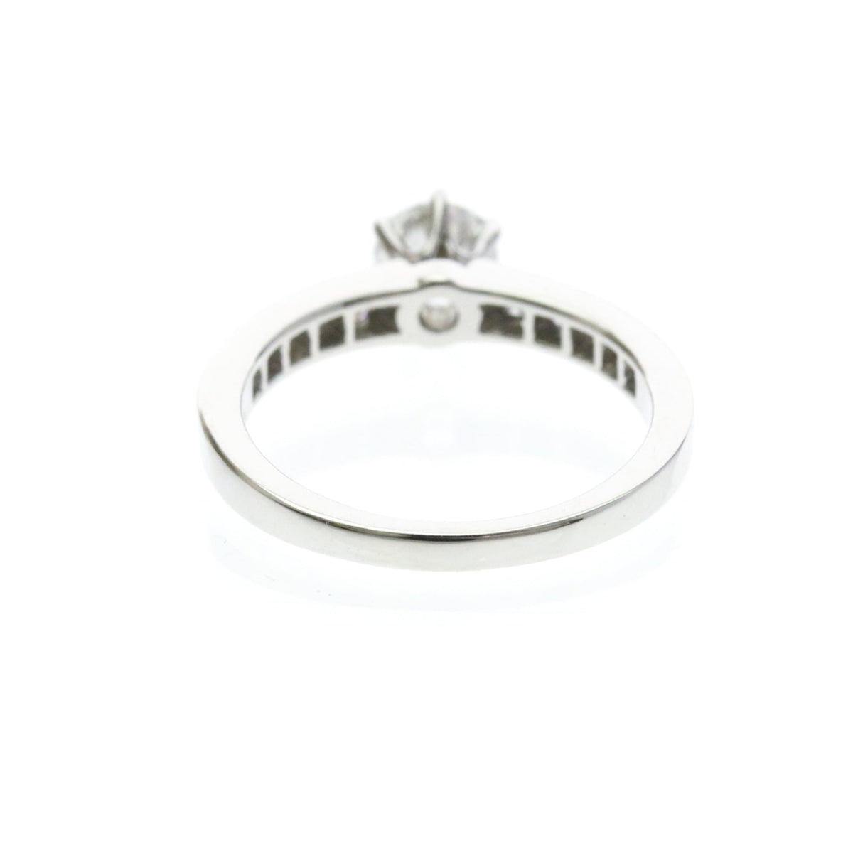 Tiffany & Co. Solitaire Ring With Channel Set Band Platinum With Rbc Diamond F/Vs1 Silver Platinum Ring Jewelry (Pre-Owned)