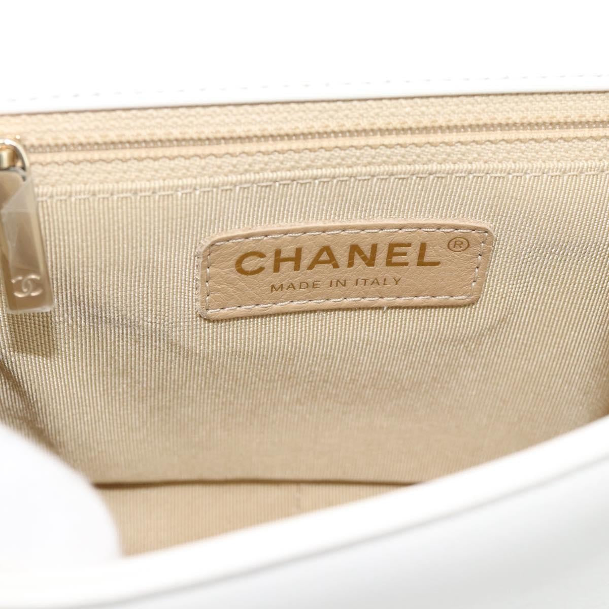 Chanel Beauty Begins Flap Quilted Lambskin White Leather Shoulder Bag Bag (Pre-Owned)