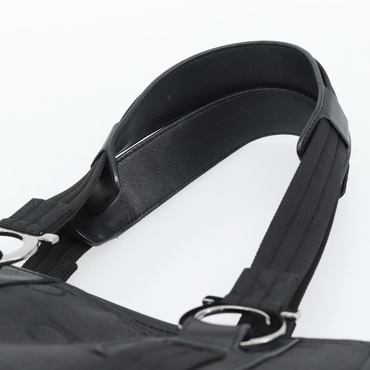 Salvatore Ferragamo Gancini Top Handle Canvas Black Canvas Handbag (Pre-Owned)