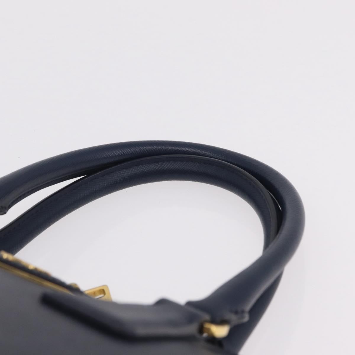 Prada Promenade Saffiano Leather Navy Leather Handbag (Pre-Owned)