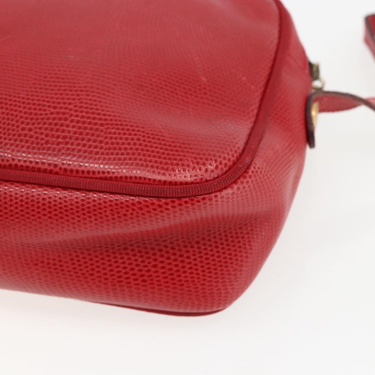 Salvatore Ferragamo Vara Bow Camera Leather Red Leather Shoulder Bag Bag (Pre-Owned)